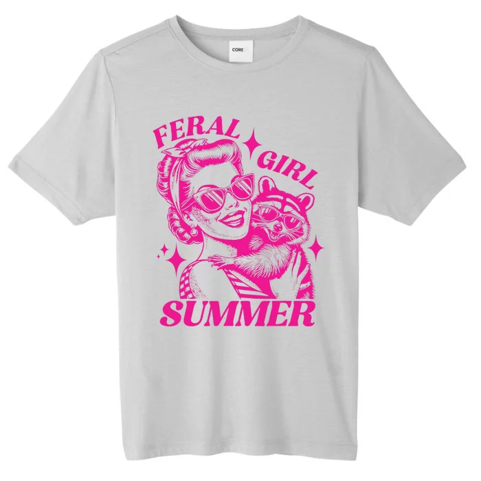 Vintage Feral Girl Summer Opossum Funny Raccoon Women ChromaSoft Performance T-Shirt