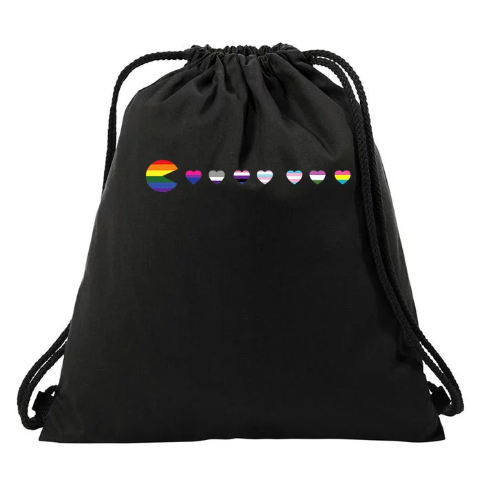 VideoGame Funny Gaming LGBTQ Ally Pride Flag Gamer Drawstring Bag