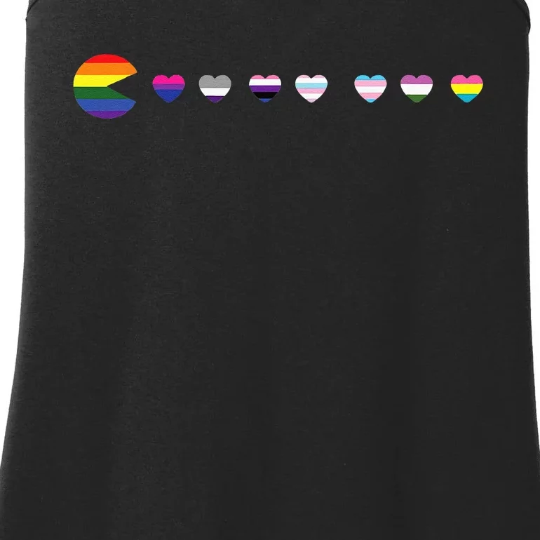 VideoGame Funny Gaming LGBTQ Ally Pride Flag Gamer Ladies Essential Tank