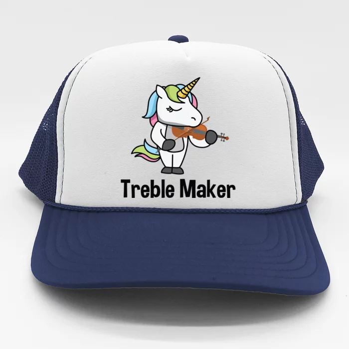 Violin For Girl Treble Maker Unicorn Violinist Trucker Hat