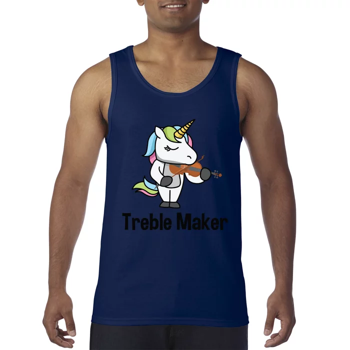 Violin For Girl Treble Maker Unicorn Violinist Tank Top