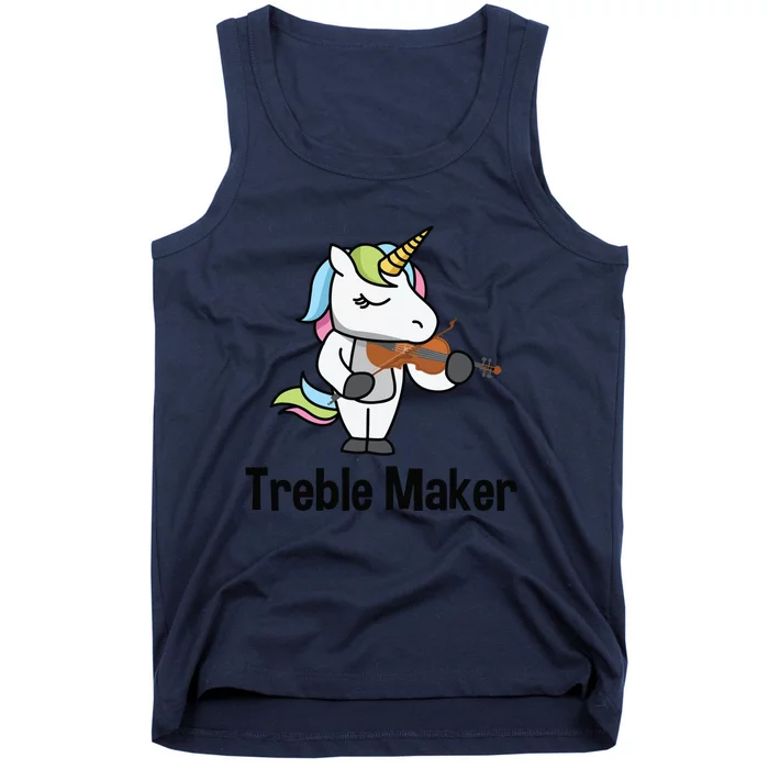 Violin For Girl Treble Maker Unicorn Violinist Tank Top