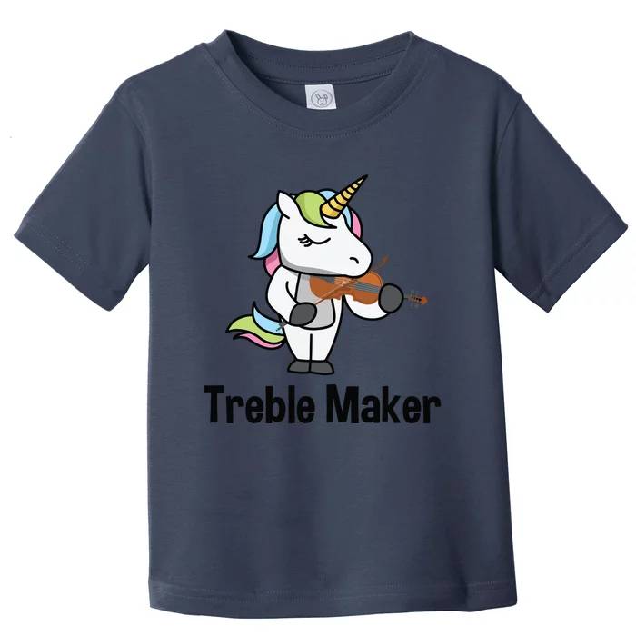 Violin For Girl Treble Maker Unicorn Violinist Toddler T-Shirt