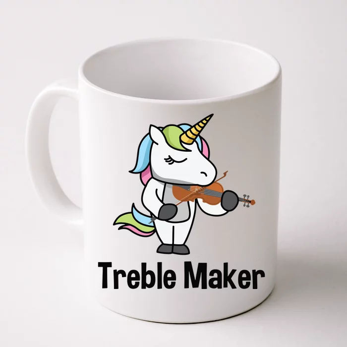 Violin For Girl Treble Maker Unicorn Violinist Front & Back Coffee Mug