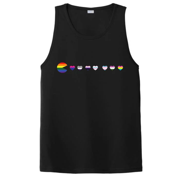 Videogame Funny Gaming Lgbtq Ally Pride Flag Gamer Performance Tank