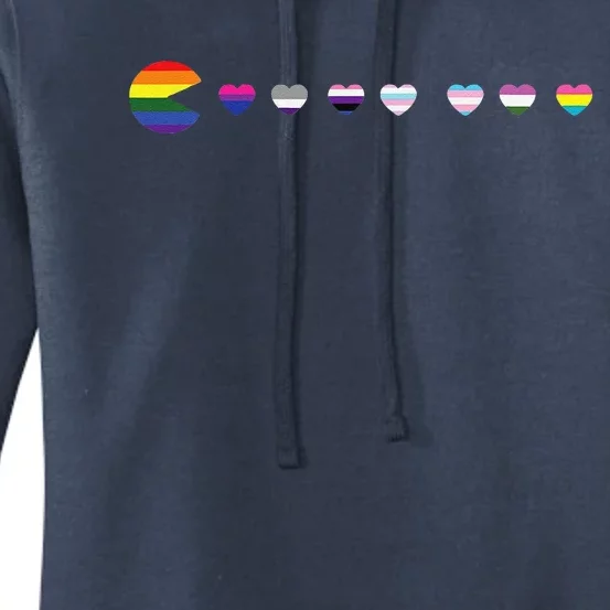 Videogame Funny Gaming Lgbtq Ally Pride Flag Gamer Women's Pullover Hoodie