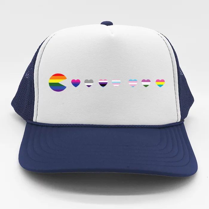 Videogame Funny Gaming Lgbtq Ally Pride Flag Gamer Trucker Hat