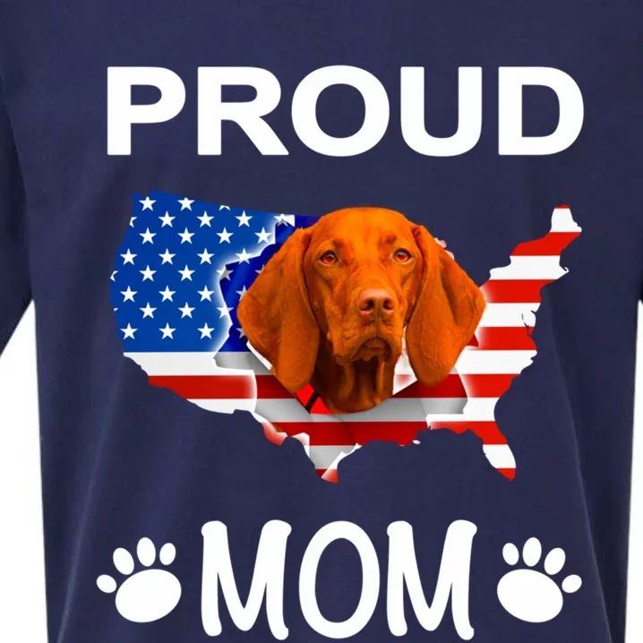 Vizsla Funny Gift Vizsla Dog Vizsla Proud Patriot Mom Cool Gift Sueded Cloud Jersey T-Shirt