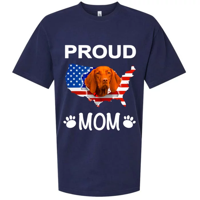 Vizsla Funny Gift Vizsla Dog Vizsla Proud Patriot Mom Cool Gift Sueded Cloud Jersey T-Shirt