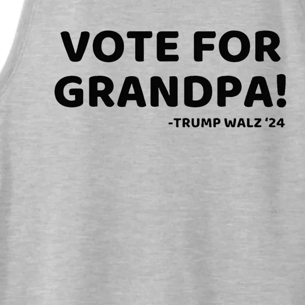 Vote For Grandpa Trump Walz 2024 Funny Trump Grandchildren Ladies Tri-Blend Wicking Tank