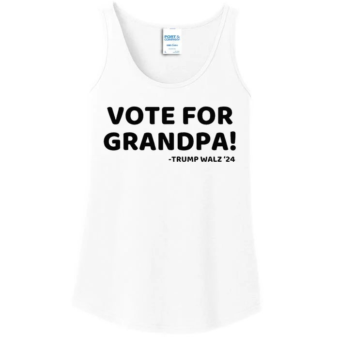 Vote For Grandpa Trump Walz 2024 Funny Trump Grandchildren Ladies Essential Tank