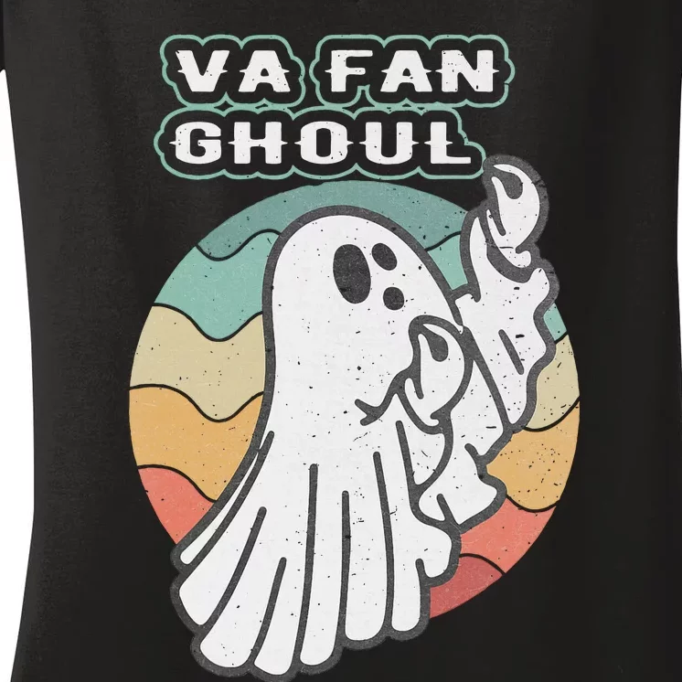 Va Fan Ghoul Funny Ghost Italian Halloween Women's V-Neck T-Shirt