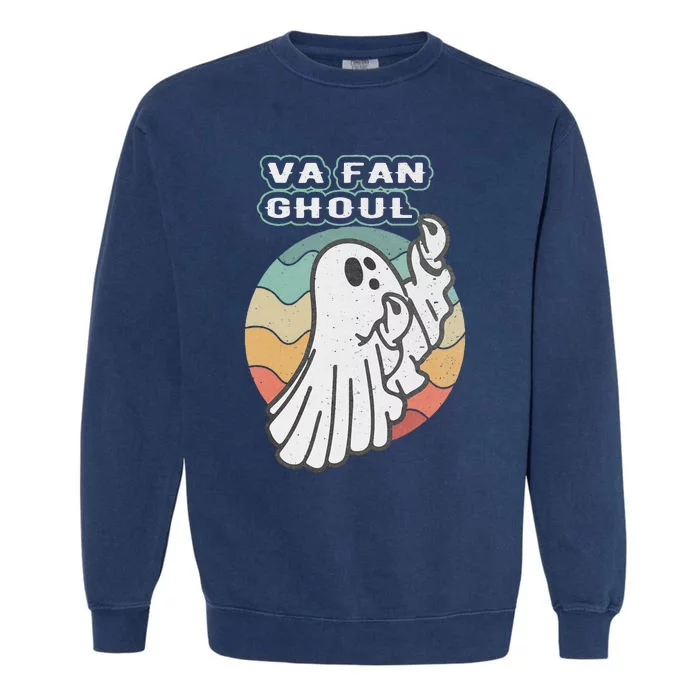 Va Fan Ghoul Funny Ghost Italian Halloween Garment-Dyed Sweatshirt