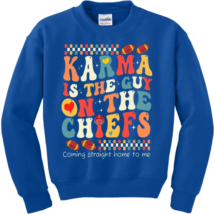 Vintage Funny Groovy Karma Is the Guy on the Chief Kids Sweatshirt