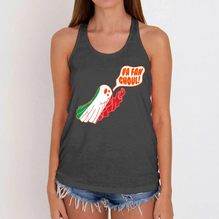 Va Fan Ghoul For Italian Funny Halloween Ghost Women's Knotted Racerback Tank