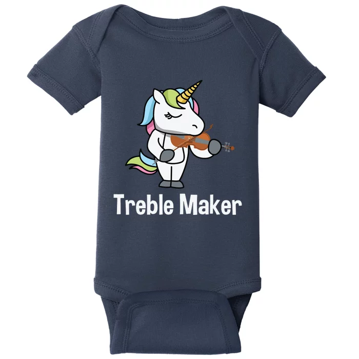 Violinist For Girl Treble Maker Unicorn Violin Gift Baby Bodysuit