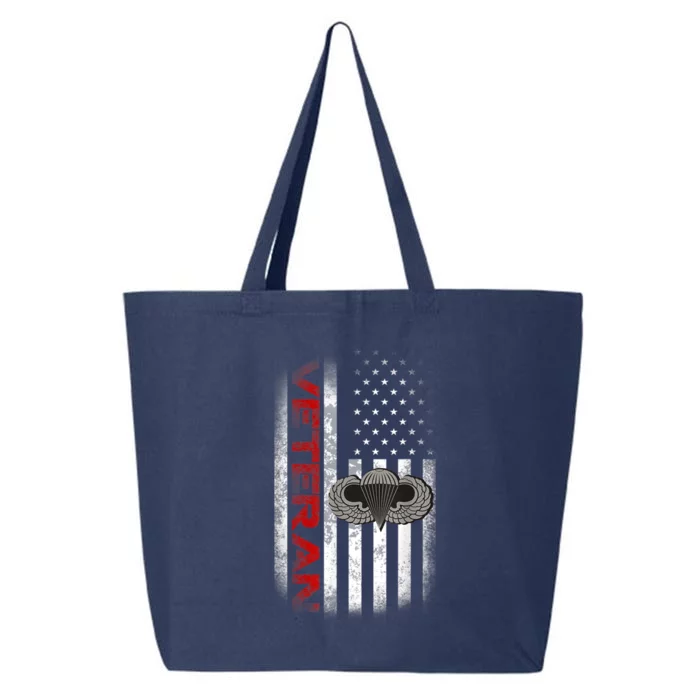 Vintage Flag Gift US Paratrooper Airborne Division Army Veteran Gift 25L Jumbo Tote