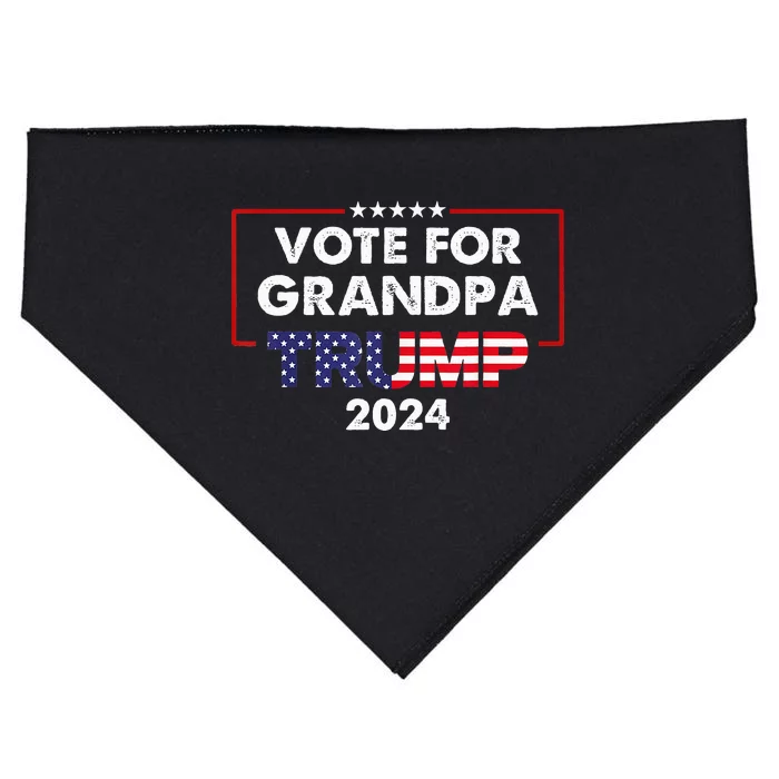 Vote For Grandpa Trump 2024 Election November 5th 2024 USA-Made Doggie Bandana