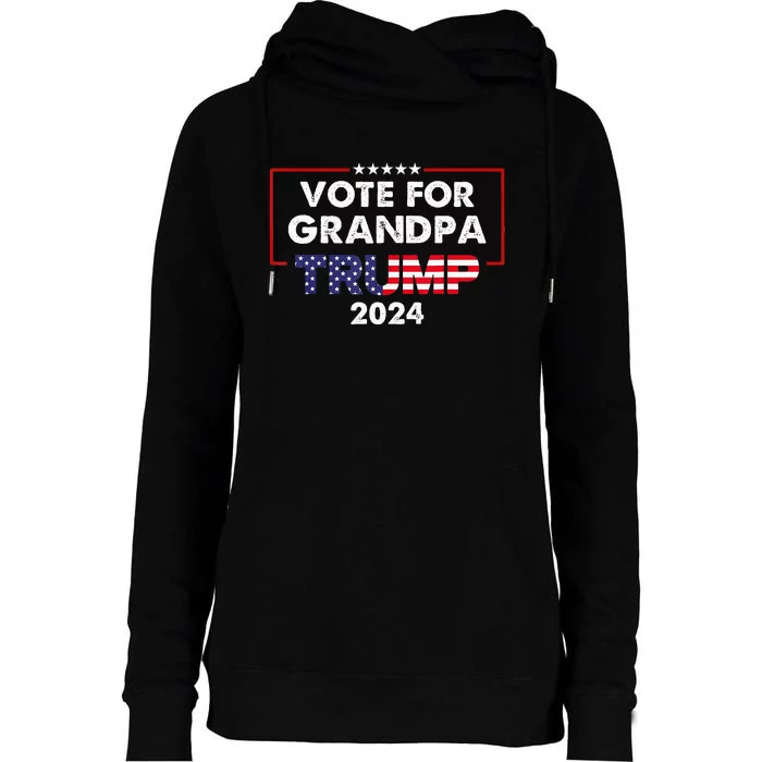 Vote For Grandpa Trump 2024 Election November 5th 2024 Womens Funnel Neck Pullover Hood