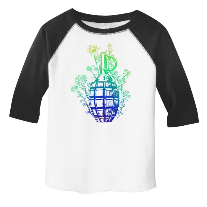 Vintage Flower Grenade Peace For Pacifists Toddler Fine Jersey T-Shirt