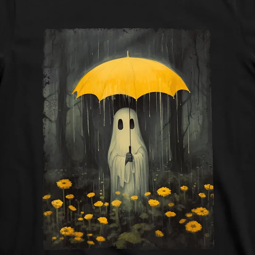 Vintage Floral Ghost Halloween Ghost In The Forest Gothic T-Shirt