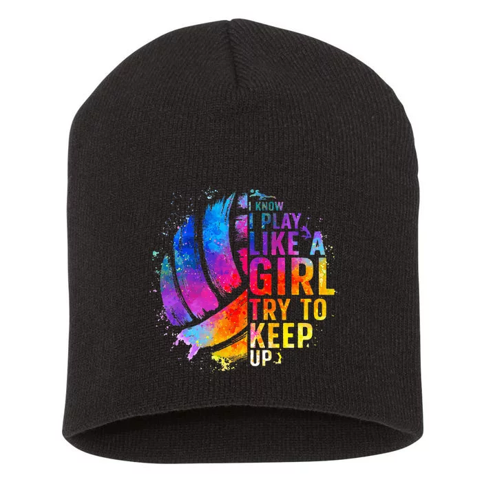 Volleyball For Girls College Volleyball Lovers Short Acrylic Beanie