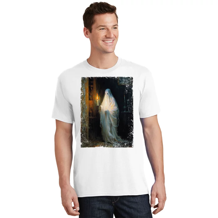 Vintage Floral Ghost Halloween Ghost In The Forest Gothic T-Shirt