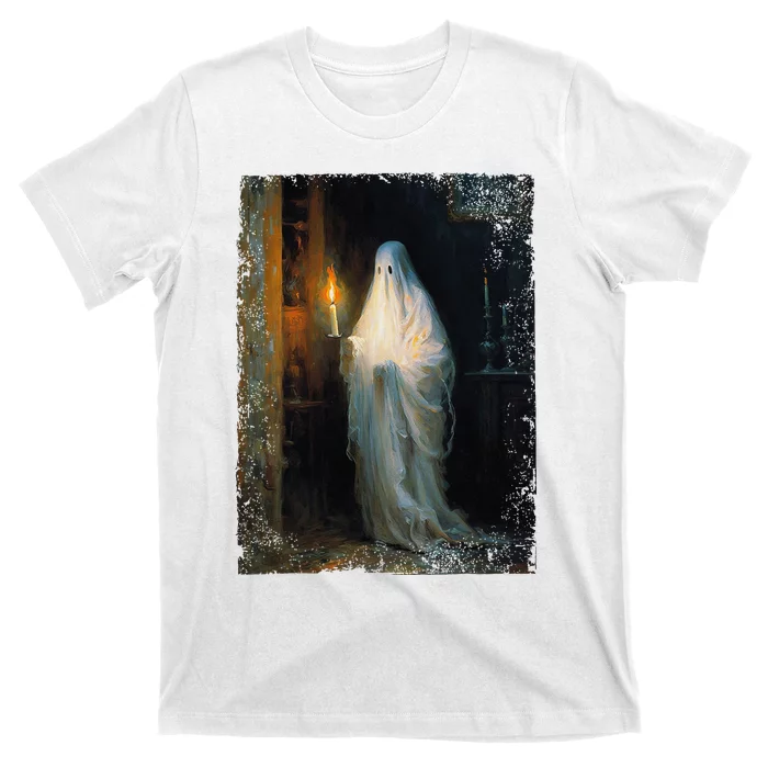 Vintage Floral Ghost Halloween Ghost In The Forest Gothic T-Shirt