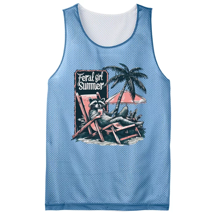 Vintage Feral Girl Summer Funny Design Mesh Reversible Basketball Jersey Tank