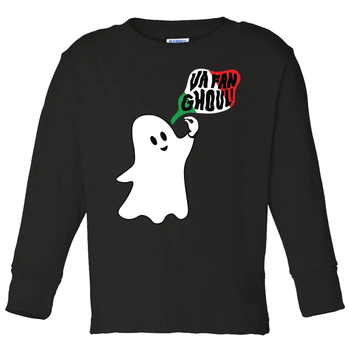 Va Fan Ghoul Ghost Italian Halloween Toddler Long Sleeve Shirt