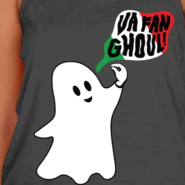 Va Fan Ghoul Ghost Italian Halloween Women's Knotted Racerback Tank