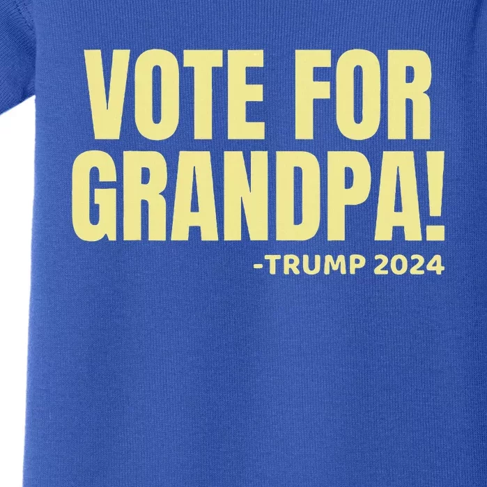 Vote For Grandpa! 2024 Grandson Political Endorset Baby Bodysuit