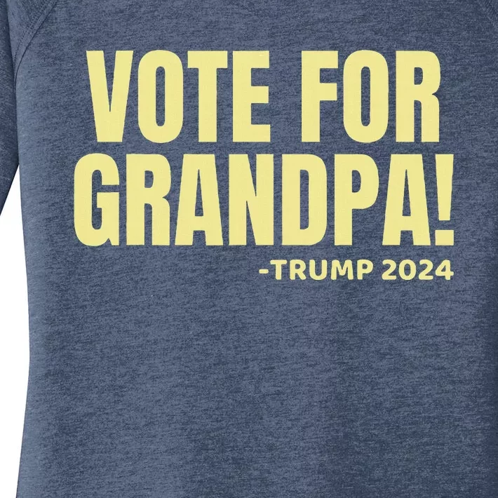 Vote For Grandpa! 2024 Grandson Political Endorset Women's Perfect Tri Tunic Long Sleeve Shirt