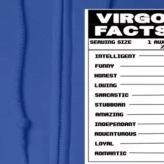 Virgo Facts Gift Full Zip Hoodie