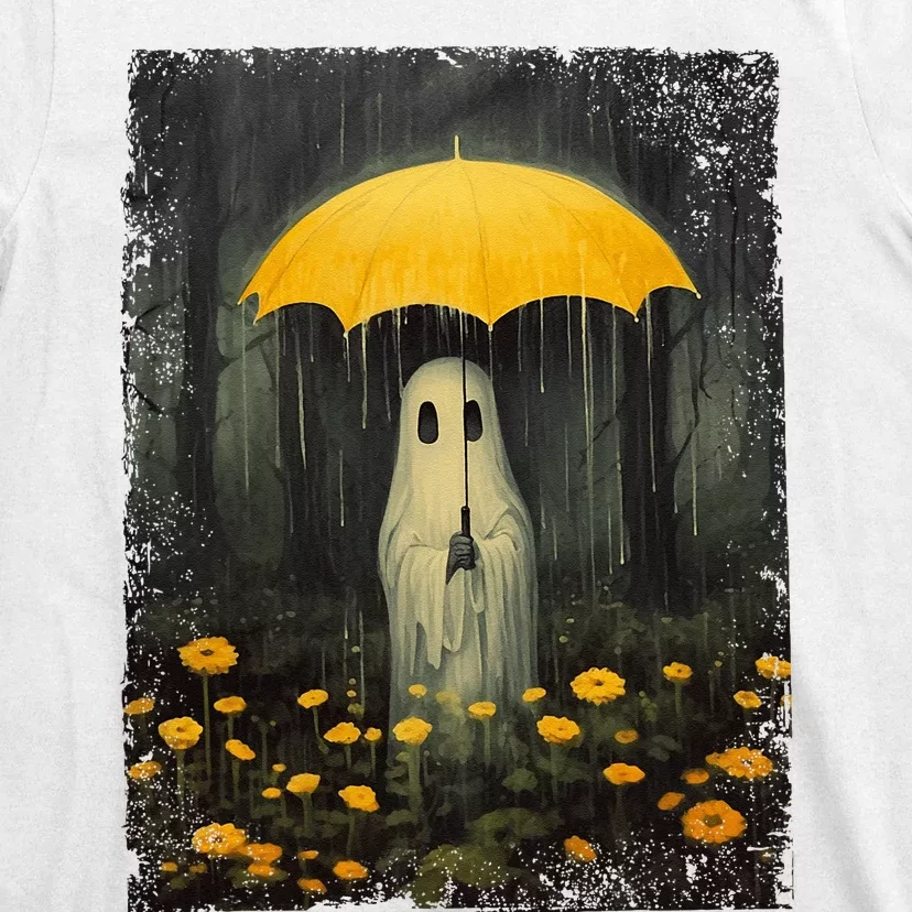 Vintage Floral Ghost Halloween Ghost In The Forest Gothic T-Shirt