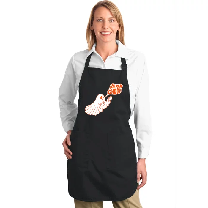 Va Fan Ghoul Italian Funny Halloween Ghost Full-Length Apron With Pocket