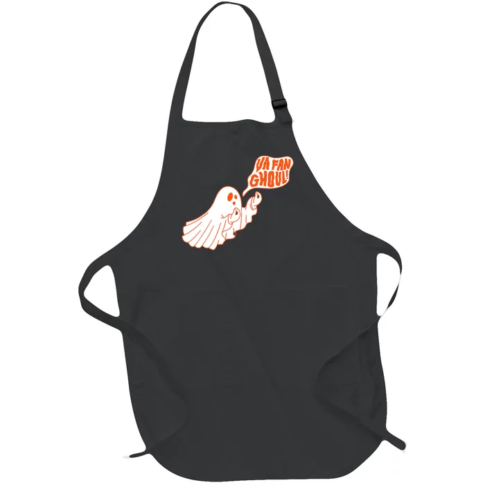 Va Fan Ghoul Italian Funny Halloween Ghost Full-Length Apron With Pocket