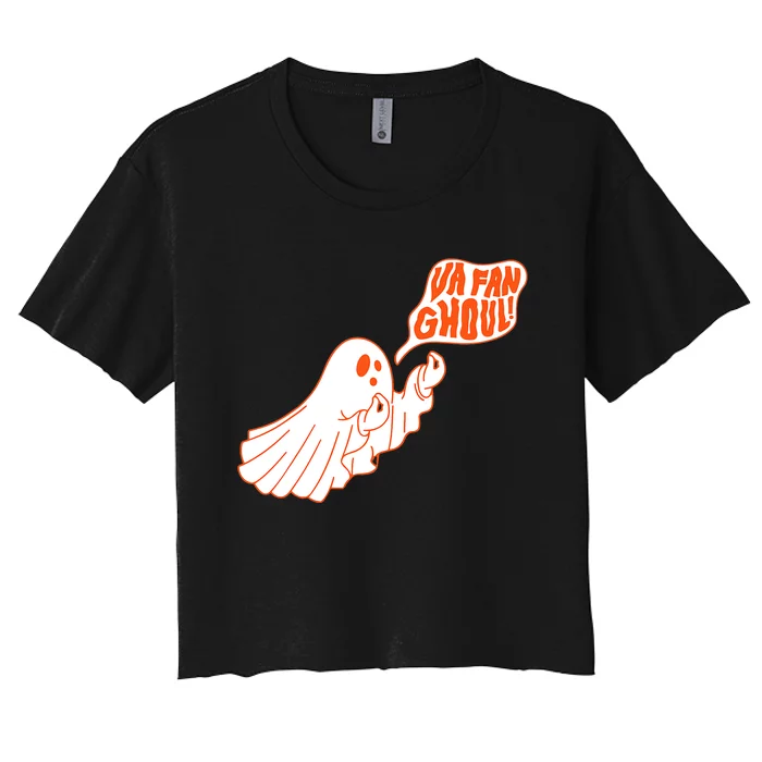 Va Fan Ghoul Italian Funny Halloween Ghost Women's Crop Top Tee