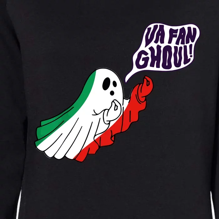 Va Fan Ghoul Italian Funny Halloween Ghost Womens California Wash Sweatshirt