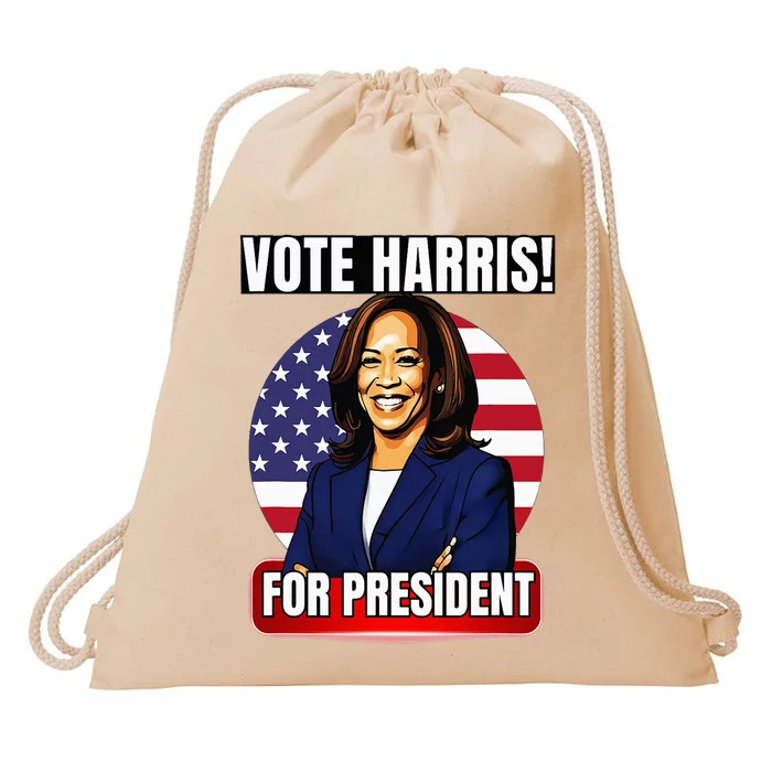 Vote For Harris 2024 Kamala Harris For President Election Drawstring Bag