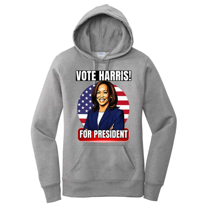 Vote For Harris 2024 Kamala Harris For President Election Women's Pullover Hoodie