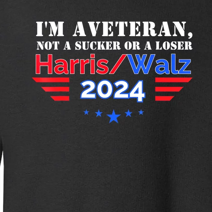 Veteran For Harris Walz For President 2024 Gift Toddler Sweatshirt