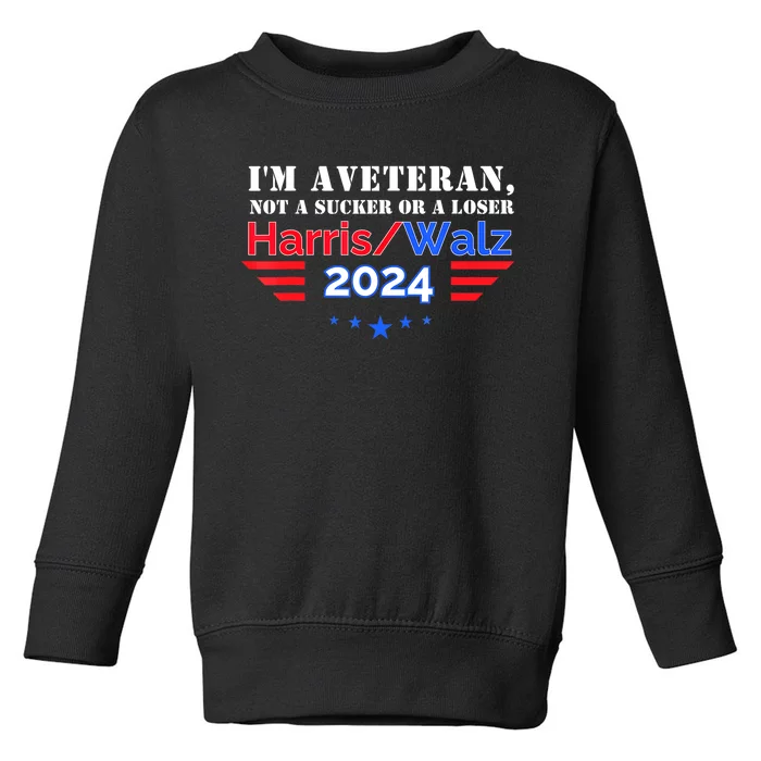 Veteran For Harris Walz For President 2024 Gift Toddler Sweatshirt