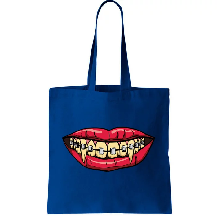 Vampire Fangs Halloween Dentist Orthodontic Braces Gift Tote Bag