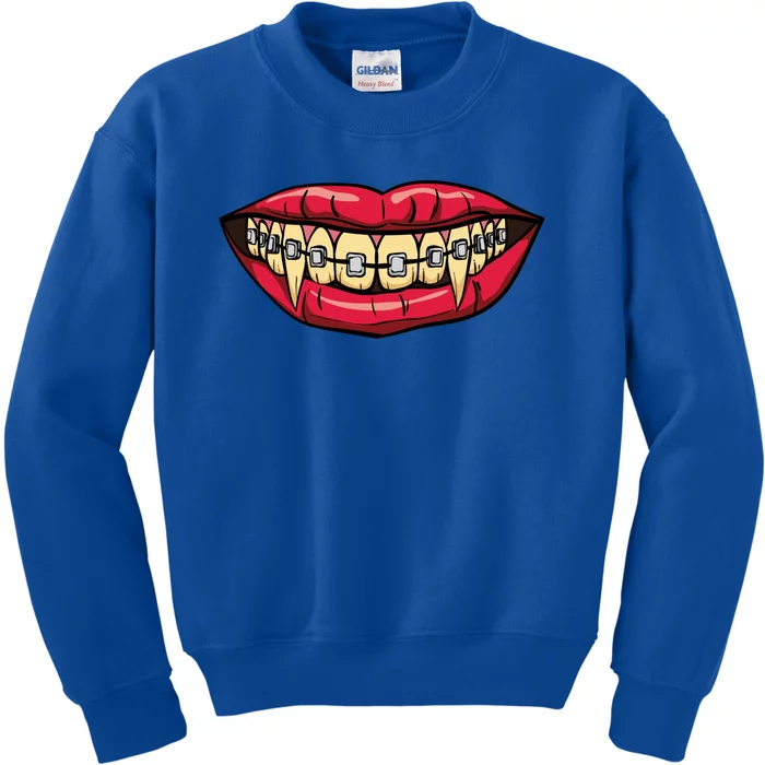 Vampire Fangs Halloween Dentist Orthodontic Braces Gift Kids Sweatshirt