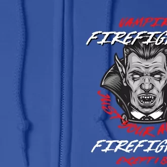 Vampire Firefighter Halloween Fire Scary Fire Marshal Meaningful Gift Full Zip Hoodie