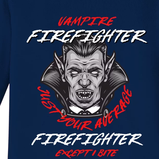 Vampire Firefighter Halloween Fire Scary Fire Marshal Meaningful Gift Baby Long Sleeve Bodysuit