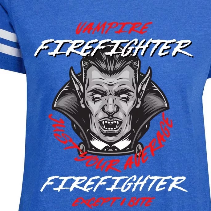 Vampire Firefighter Halloween Fire Scary Fire Marshal Meaningful Gift Enza Ladies Jersey Football T-Shirt