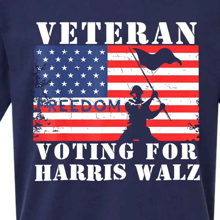 Voting For Harris Walz Waltz Veteran Freedom Gift Sueded Cloud Jersey T-Shirt