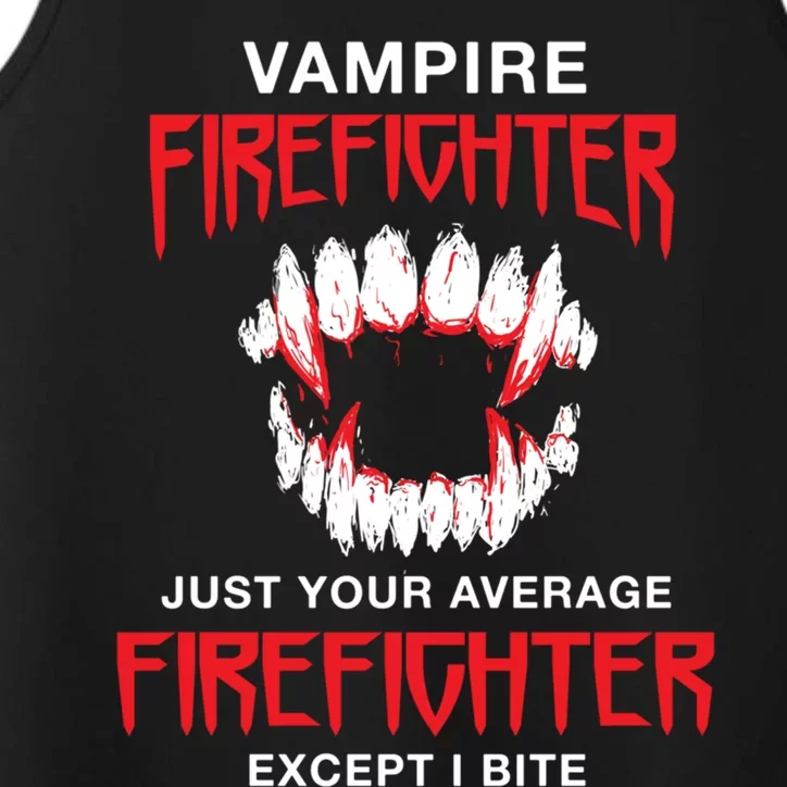 Vampire Firefighter Halloween Fire Scary Fire Marshal Gift Performance Tank